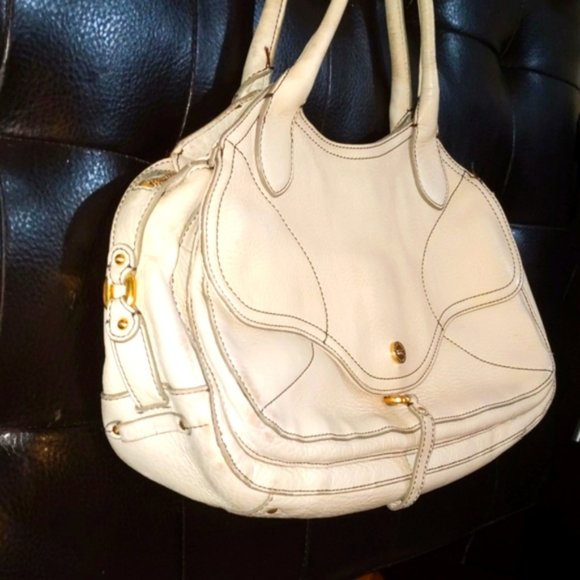 COLE HAAN | Leather Off White Cream Shoulder Bag - Picture 6 of 10